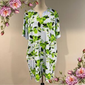 100% cotton Floral Print‎ short sleeve a-line swing dress size large